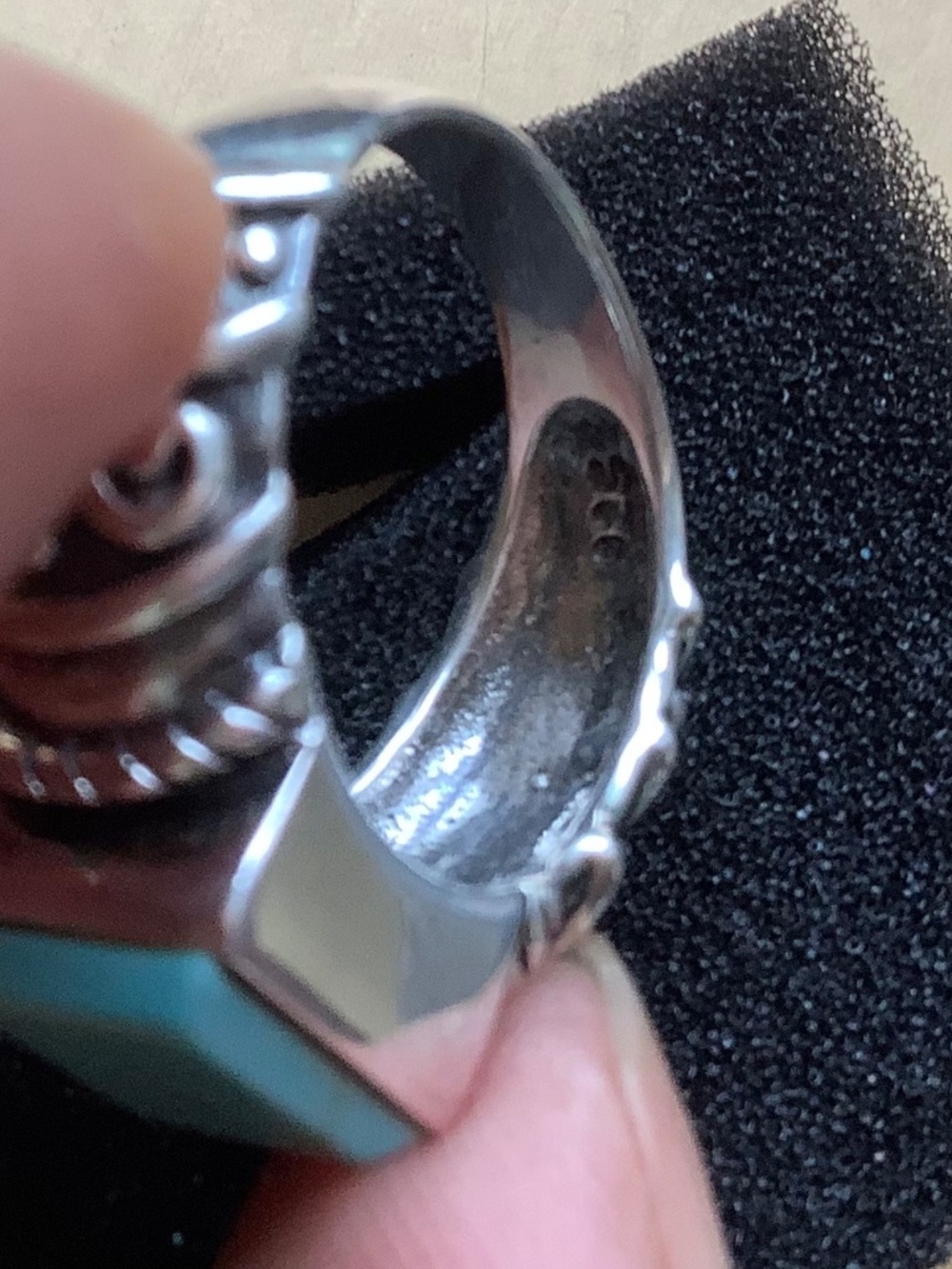 925 Sterling Silver Vintage Turquoise Western Ring SZ 8 - Picture 15 of 16